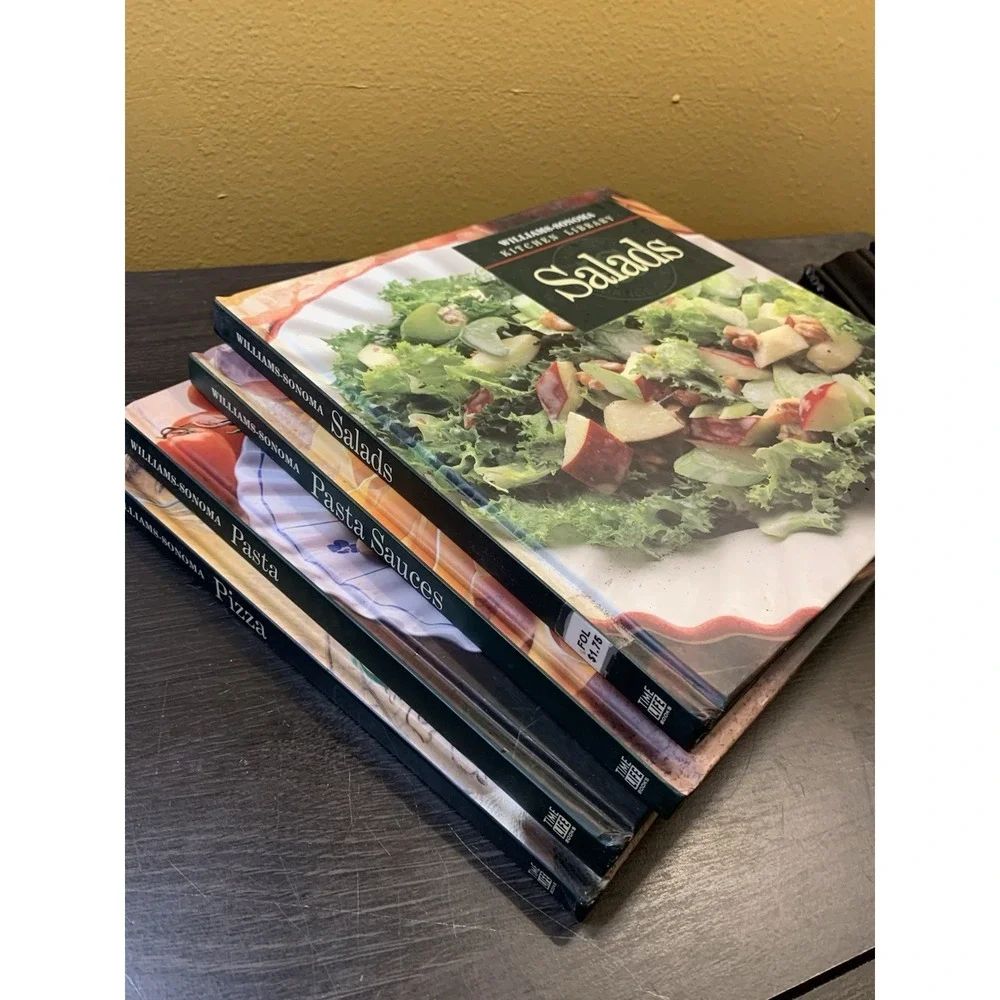 Lot Of 4 Williams-Sonoma Kitchen Library Cookbooks~ Pizza, Pasta, Salads, Sauce